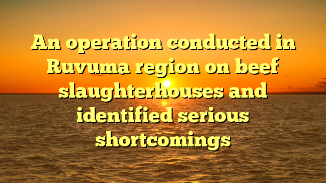 An operation conducted in Ruvuma region on beef slaughterhouses and identified serious shortcomings