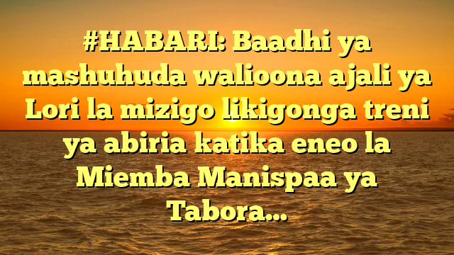#HABARI: Baadhi ya mashuhuda walioona ajali ya Lori la mizigo likigonga treni ya abiria katika eneo la Miemba Manispaa ya Tabora…