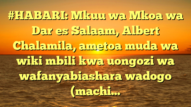 #HABARI: Mkuu wa Mkoa wa Dar es Salaam, Albert Chalamila, ametoa muda wa wiki mbili kwa uongozi wa wafanyabiashara wadogo (machi…