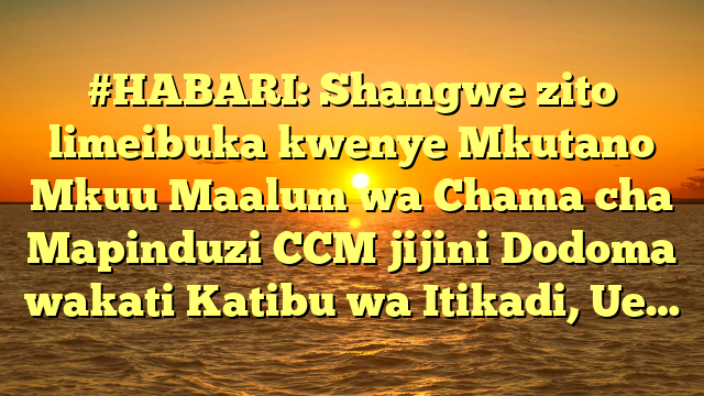 #HABARI: Shangwe zito limeibuka kwenye Mkutano Mkuu Maalum wa Chama cha Mapinduzi CCM jijini Dodoma wakati Katibu wa Itikadi, Ue…