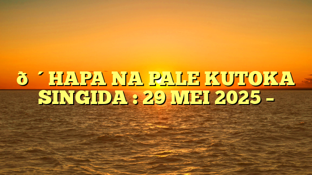 🔴HAPA NA PALE KUTOKA SINGIDA : 29 MEI 2025 –