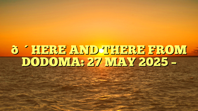 🔴HERE AND THERE FROM DODOMA: 27 MAY 2025 –