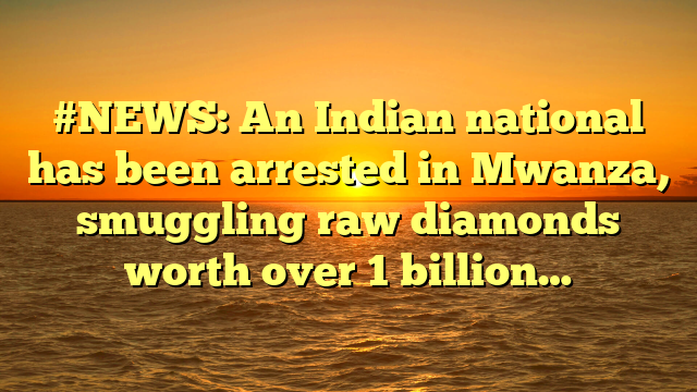 #NEWS: An Indian national has been arrested in Mwanza, smuggling raw diamonds worth over 1 billion…