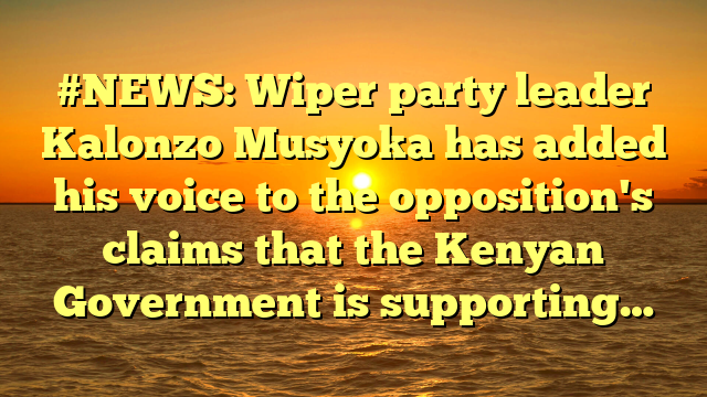 #NEWS: Wiper party leader Kalonzo Musyoka has added his voice to the opposition's claims that the Kenyan Government is supporting…