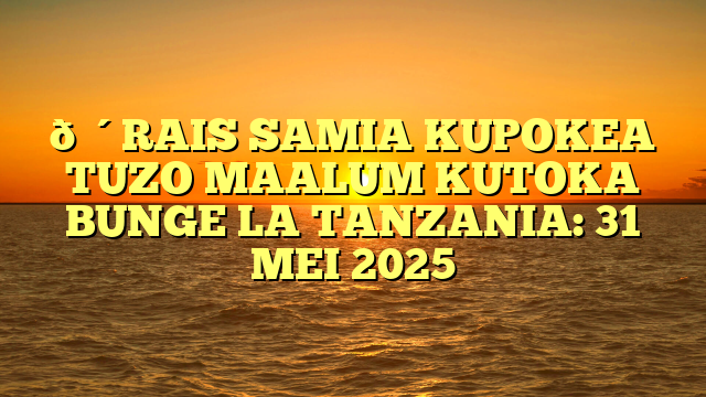 🔴RAIS SAMIA KUPOKEA TUZO MAALUM KUTOKA BUNGE LA TANZANIA: 31 MEI 2025