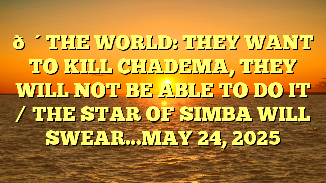 🔴THE WORLD: THEY WANT TO KILL CHADEMA, THEY WILL NOT BE ABLE TO DO IT / THE STAR OF SIMBA WILL SWEAR…MAY 24, 2025