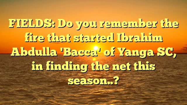 FIELDS: Do you remember the fire that started Ibrahim Abdulla 'Bacca' of Yanga SC, in finding the net this season..?