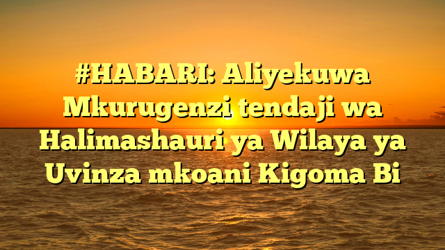 #HABARI: Aliyekuwa Mkurugenzi tendaji wa Halimashauri ya Wilaya ya Uvinza mkoani Kigoma Bi