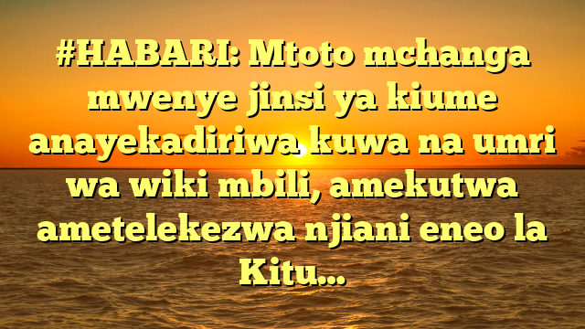 #HABARI: Mtoto mchanga mwenye jinsi ya kiume anayekadiriwa kuwa na umri wa wiki mbili, amekutwa ametelekezwa njiani eneo la Kitu…