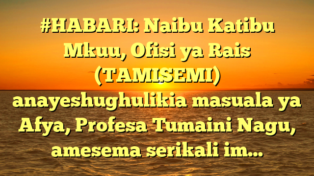 #HABARI: Naibu Katibu Mkuu, Ofisi ya Rais (TAMISEMI) anayeshughulikia masuala ya Afya, Profesa Tumaini Nagu, amesema serikali im…