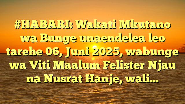 #HABARI: Wakati Mkutano wa Bunge unaendelea leo tarehe 06, Juni 2025, wabunge wa Viti Maalum Felister Njau na Nusrat Hanje, wali…
