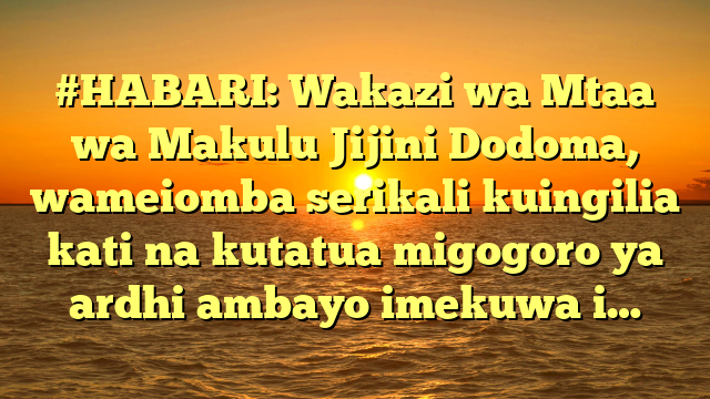 #HABARI: Wakazi wa Mtaa wa Makulu Jijini Dodoma, wameiomba serikali kuingilia kati na kutatua migogoro ya ardhi ambayo imekuwa i…