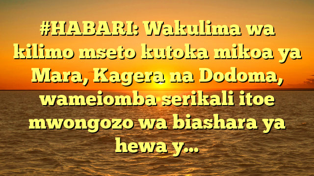 #HABARI: Wakulima wa kilimo mseto kutoka mikoa ya Mara, Kagera na Dodoma, wameiomba serikali itoe mwongozo wa biashara ya hewa y…