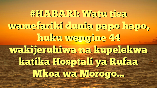 #HABARI: Watu tisa wamefariki dunia papo hapo, huku wengine 44 wakijeruhiwa na kupelekwa katika Hosptali ya Rufaa Mkoa wa Morogo…
