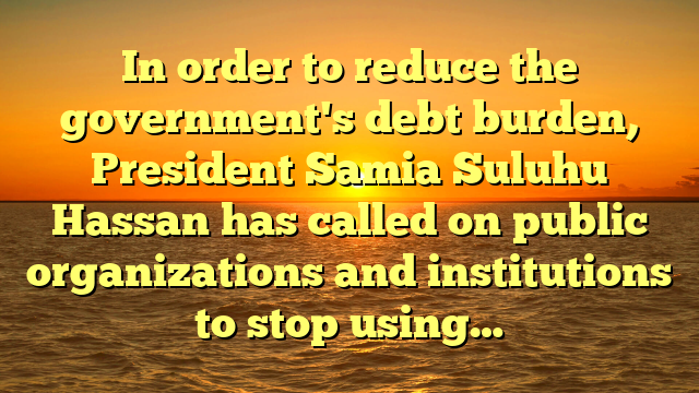 In order to reduce the government's debt burden, President Samia Suluhu Hassan has called on public organizations and institutions to stop using…