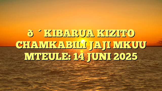 🔴KIBARUA KIZITO CHAMKABILI JAJI MKUU MTEULE: 14 JUNI 2025