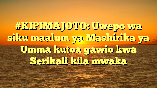 #KIPIMAJOTO: Uwepo wa siku maalum ya Mashirika ya Umma kutoa gawio kwa Serikali kila mwaka