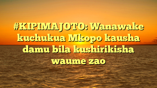 #KIPIMAJOTO: Wanawake kuchukua Mkopo kausha damu bila kushirikisha waume zao