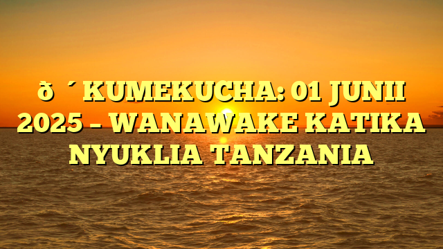 🔴KUMEKUCHA: 01 JUNII 2025 – WANAWAKE KATIKA NYUKLIA TANZANIA