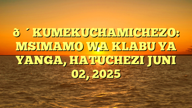 🔴KUMEKUCHAMICHEZO: MSIMAMO WA KLABU YA YANGA, HATUCHEZI JUNI 02, 2025