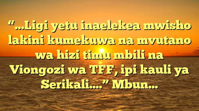 “…Ligi yetu inaelekea mwisho lakini kumekuwa na mvutano wa hizi timu mbili na Viongozi wa TFF, ipi kauli ya Serikali….” Mbun…