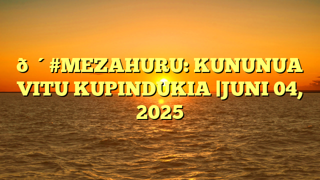 🔴#MEZAHURU: KUNUNUA VITU KUPINDUKIA |JUNI 04, 2025