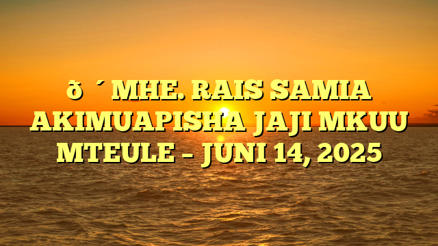 🔴MHE. RAIS SAMIA AKIMUAPISHA JAJI MKUU MTEULE – JUNI 14, 2025