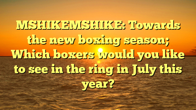 MSHIKEMSHIKE: Towards the new boxing season; Which boxers would you like to see in the ring in July this year?