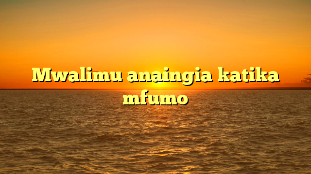 Mwalimu anaingia katika mfumo