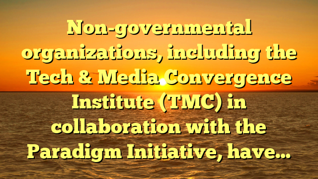 Non-governmental organizations, including the Tech & Media Convergence Institute (TMC) in collaboration with the Paradigm Initiative, have…