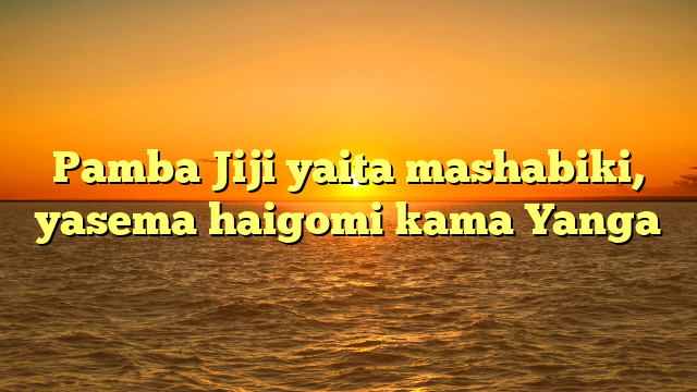 Pamba Jiji yaita mashabiki, yasema haigomi kama Yanga