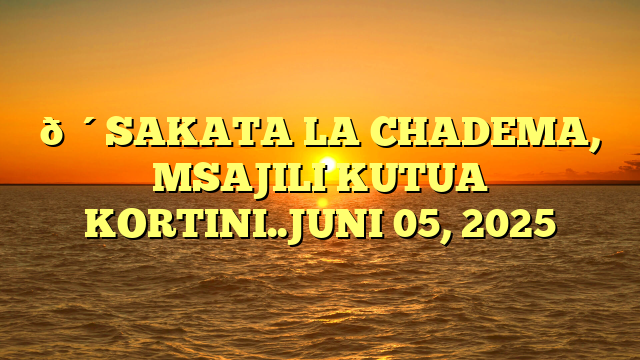 🔴SAKATA LA CHADEMA, MSAJILI KUTUA KORTINI..JUNI 05, 2025
