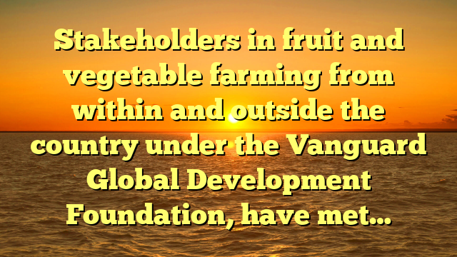 Stakeholders in fruit and vegetable farming from within and outside the country under the Vanguard Global Development Foundation, have met…