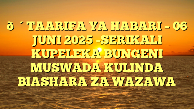 🔴TAARIFA YA HABARI – 06 JUNI 2025 -SERIKALI KUPELEKA BUNGENI MUSWADA KULINDA BIASHARA ZA WAZAWA