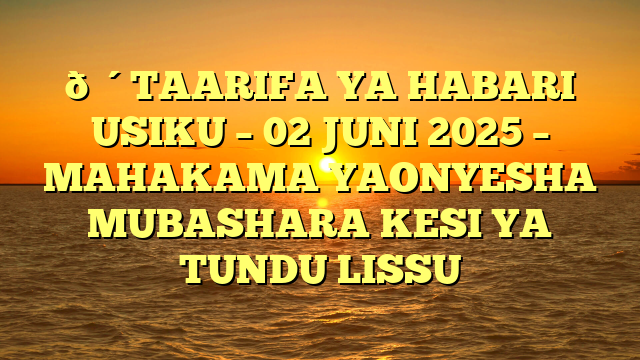 🔴TAARIFA YA HABARI USIKU – 02 JUNI 2025 – MAHAKAMA YAONYESHA MUBASHARA KESI YA TUNDU LISSU