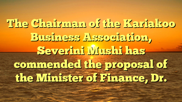 The Chairman of the Kariakoo Business Association, Severini Mushi has commended the proposal of the Minister of Finance, Dr.
