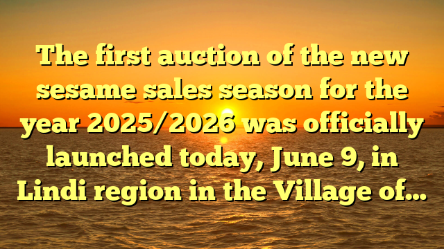 The first auction of the new sesame sales season for the year 2025/2026 was officially launched today, June 9, in Lindi region in the Village of…