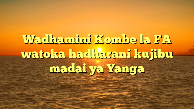 Wadhamini Kombe la FA watoka hadharani kujibu madai ya Yanga