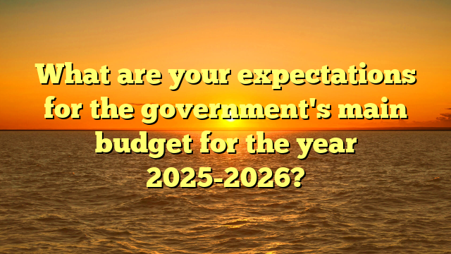 What are your expectations for the government's main budget for the year 2025-2026?