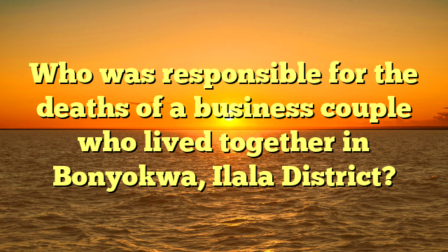 Who was responsible for the deaths of a business couple who lived together in Bonyokwa, Ilala District?