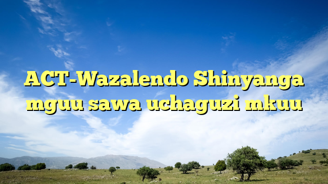 ACT-Wazalendo Shinyanga mguu sawa uchaguzi mkuu