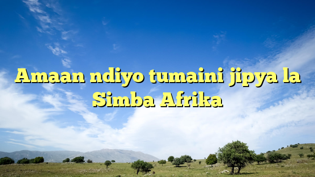 Amaan ndiyo tumaini jipya la Simba Afrika
