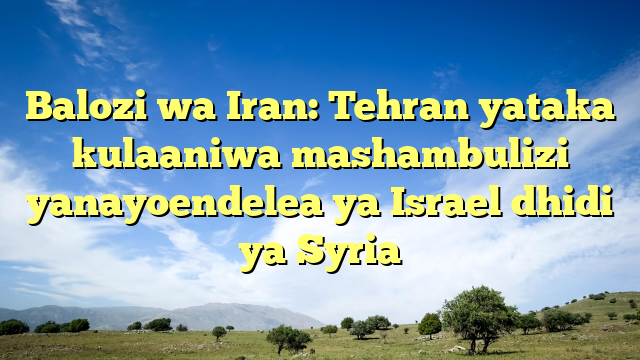Balozi wa Iran: Tehran yataka kulaaniwa mashambulizi yanayoendelea ya Israel dhidi ya Syria