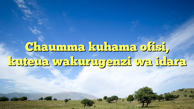 Chaumma kuhama ofisi, kuteua wakurugenzi wa idara