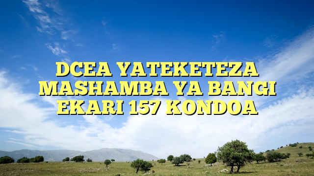DCEA YATEKETEZA MASHAMBA YA BANGI EKARI 157 KONDOA