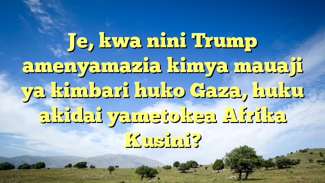 Je, kwa nini Trump amenyamazia kimya mauaji ya kimbari huko Gaza, huku akidai yametokea Afrika Kusini?