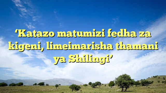‘Katazo matumizi fedha za kigeni, limeimarisha thamani ya Shilingi’