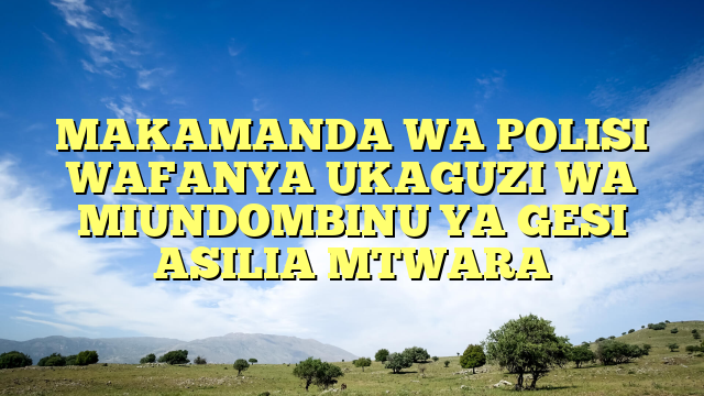 MAKAMANDA WA POLISI WAFANYA UKAGUZI WA MIUNDOMBINU YA GESI ASILIA MTWARA