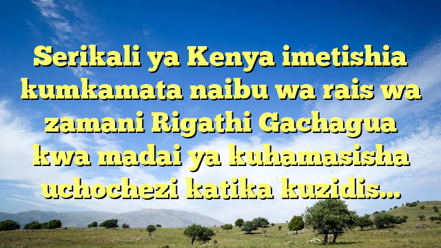 Serikali ya Kenya imetishia kumkamata naibu wa rais wa zamani Rigathi Gachagua kwa madai ya kuhamasisha uchochezi katika kuzidis…
