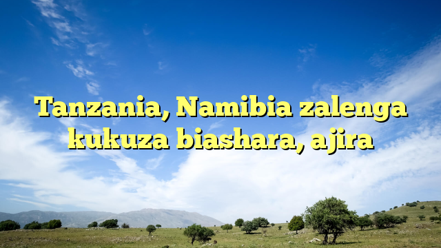 Tanzania, Namibia zalenga kukuza biashara, ajira
